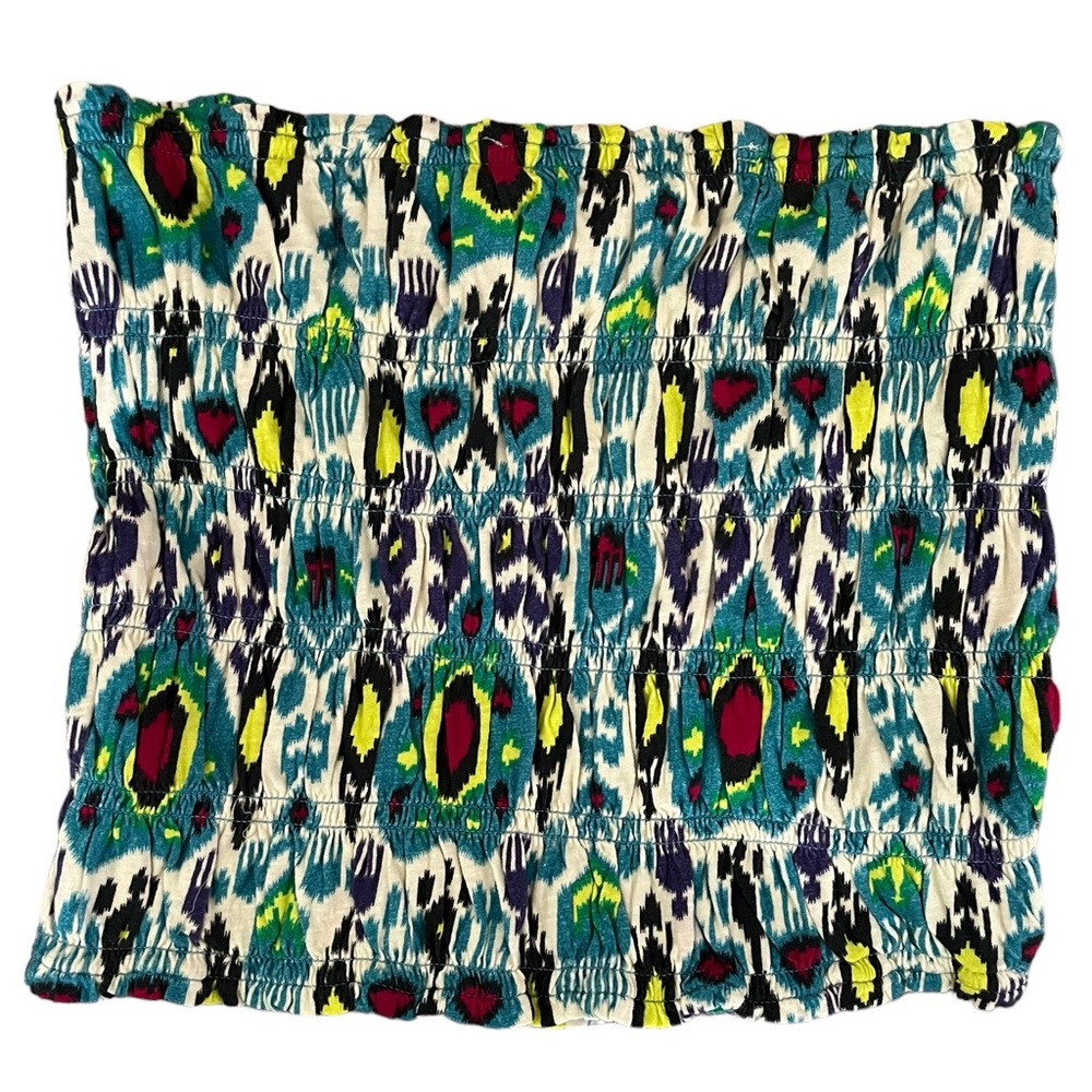 Anthropologie Smocked Tube Top Women Large Multicolor Strapless Top New With Tag